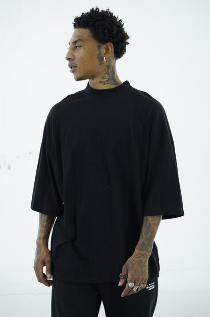 Box Tee - Mock Neck - Black